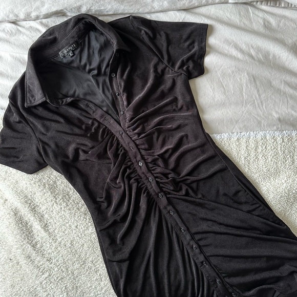 Dynamite Short Sleeve Button Dress - Picture 2 of 3